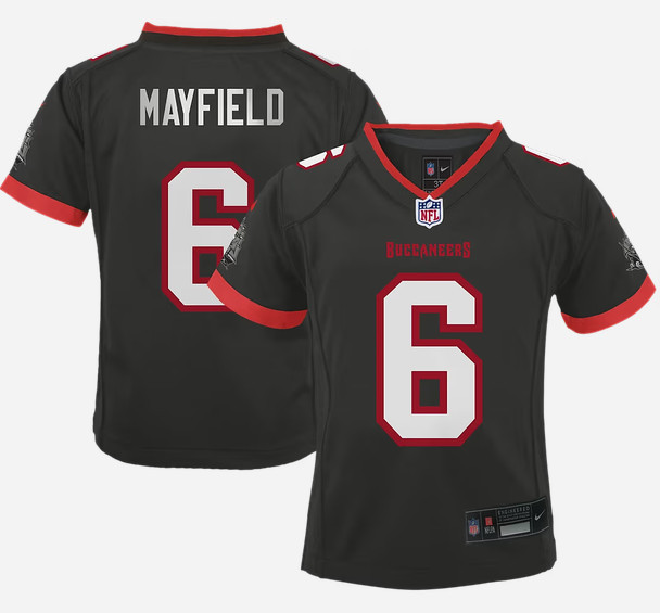 Men's Tampa Bay Buccaneers #6 Baker Mayfield Pewter Stitched Game Jersey