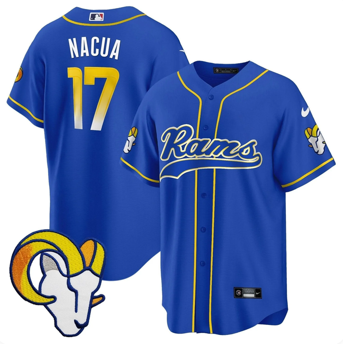 Men & Women & Youth Los Angeles Rams #17 Davante Adams Royal Stitched Baseball Jersey
