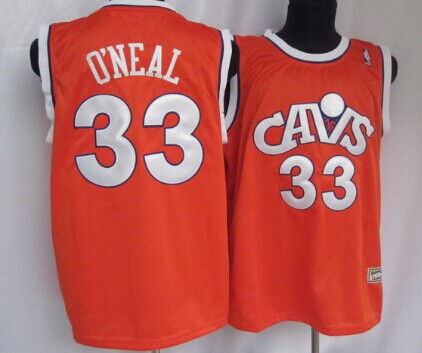 Cleveland Cavaliers #33 Shaquille O'neal Cav Orange Swingman Throwback Jersey