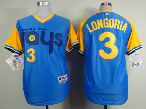 Tampa Bay Rays #3 Evan Longoria 1988 yellow and blue Jersey