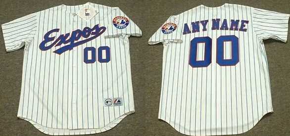 Montreal Expos Blank 1982 White Pinstripe Throwback Jersey