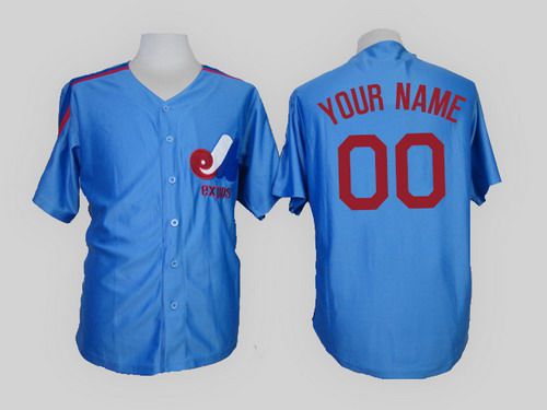 Montreal Expos Customized Blue White Throwback Jersey