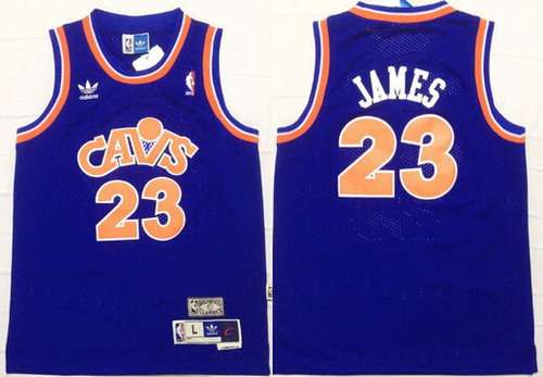 Youth Cleveland Cavaliers #23 LeBron James Cav Blue Hardwood Classics Soul Swingman Throwback Jersey