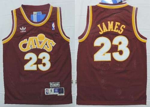 Youth Cleveland Cavaliers #23 LeBron James Cav Red Hardwood Classics Soul Swingman Throwback Jersey