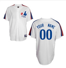 Youth Montreal Expos Customized 1982 White Throwback Jersey