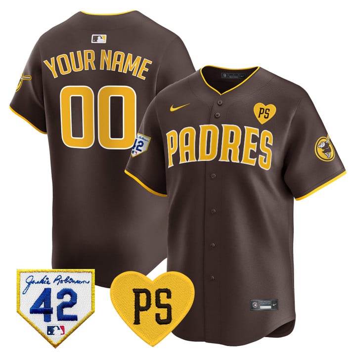 San Diego Padres Brown “For Peter” & Robinson Patch Vapor Premier Limited Custom Jersey – All Stitched